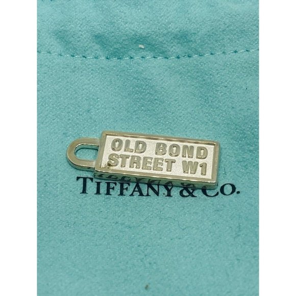 Tiffany & Co Silver Old Bond Street Pendant Charm For Necklace retired pouch